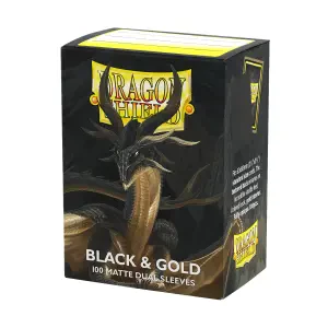 DS - Standard Dual Sleeves: Black & Gold [Matte] (100 Sleeves)